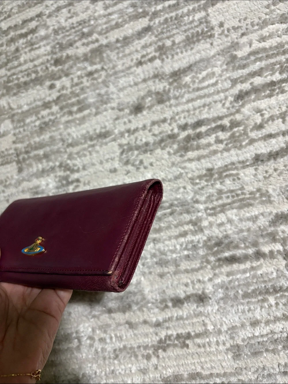 Vivienne Westwood Plum Leather Continental Wallet with Orb Emblem
